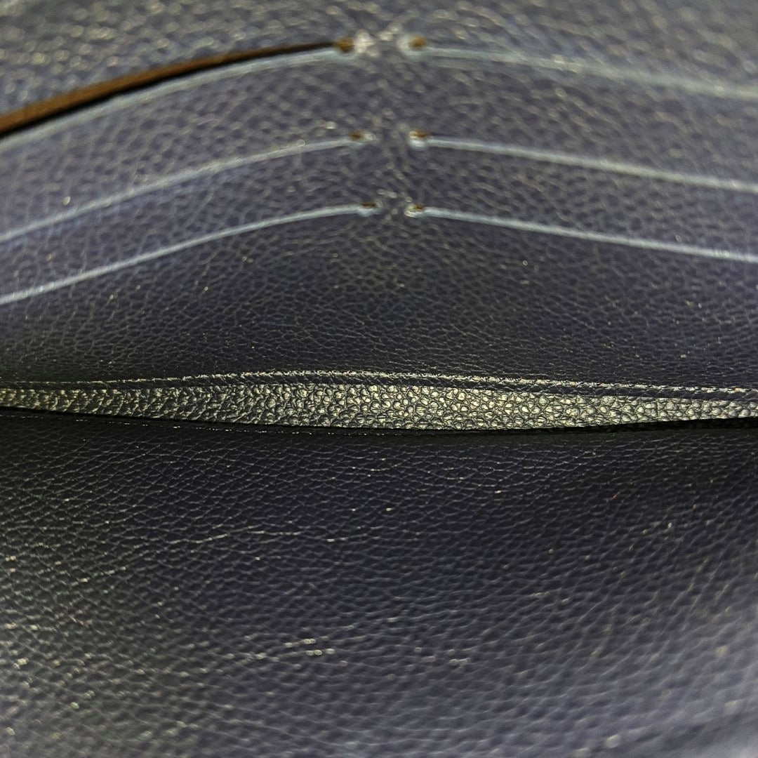 SARAH Monogram Calfskin Blue Wallet