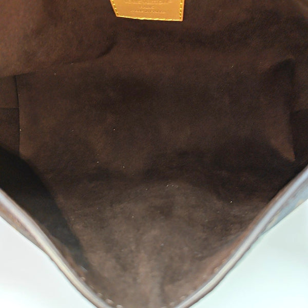 Pochette Mia Monogram Coated Canvas Brown