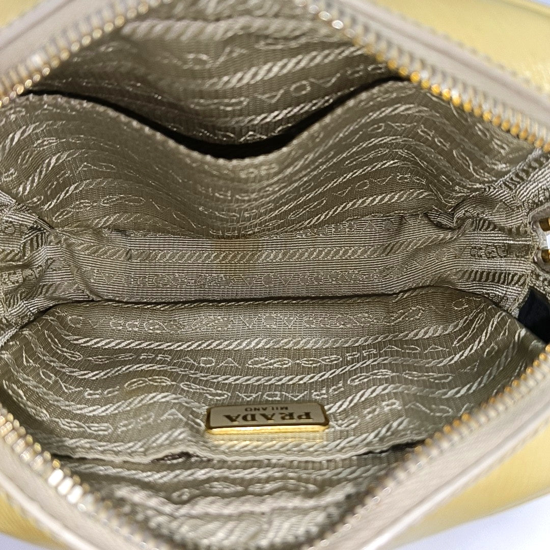 Vitello Phenix Camera Bag Saffiano Calfskin Yellow