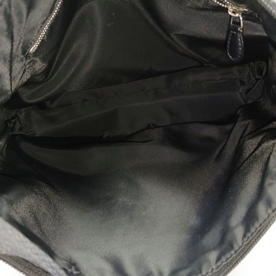 Oblique Canvas Shoulder Bag Black