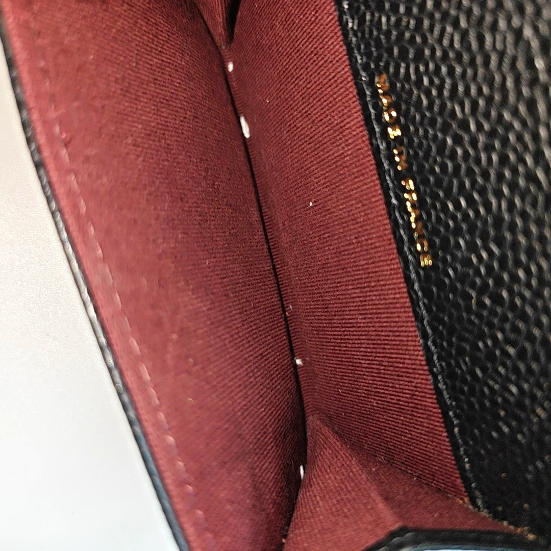 CLASSIC FLAP Quilted Grained Calfskin Black Card Holder