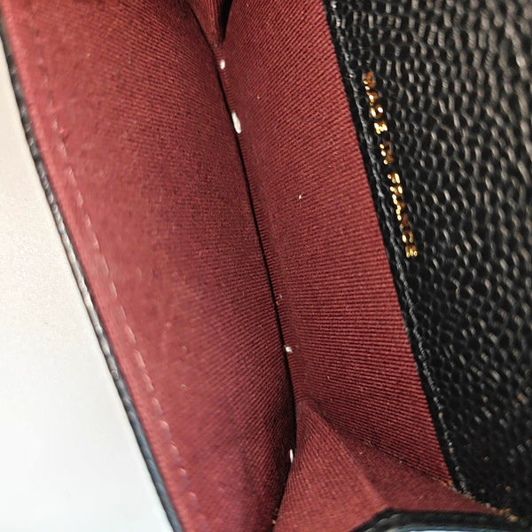 CLASSIC FLAP Quilted Grained Calfskin Black Card Holder