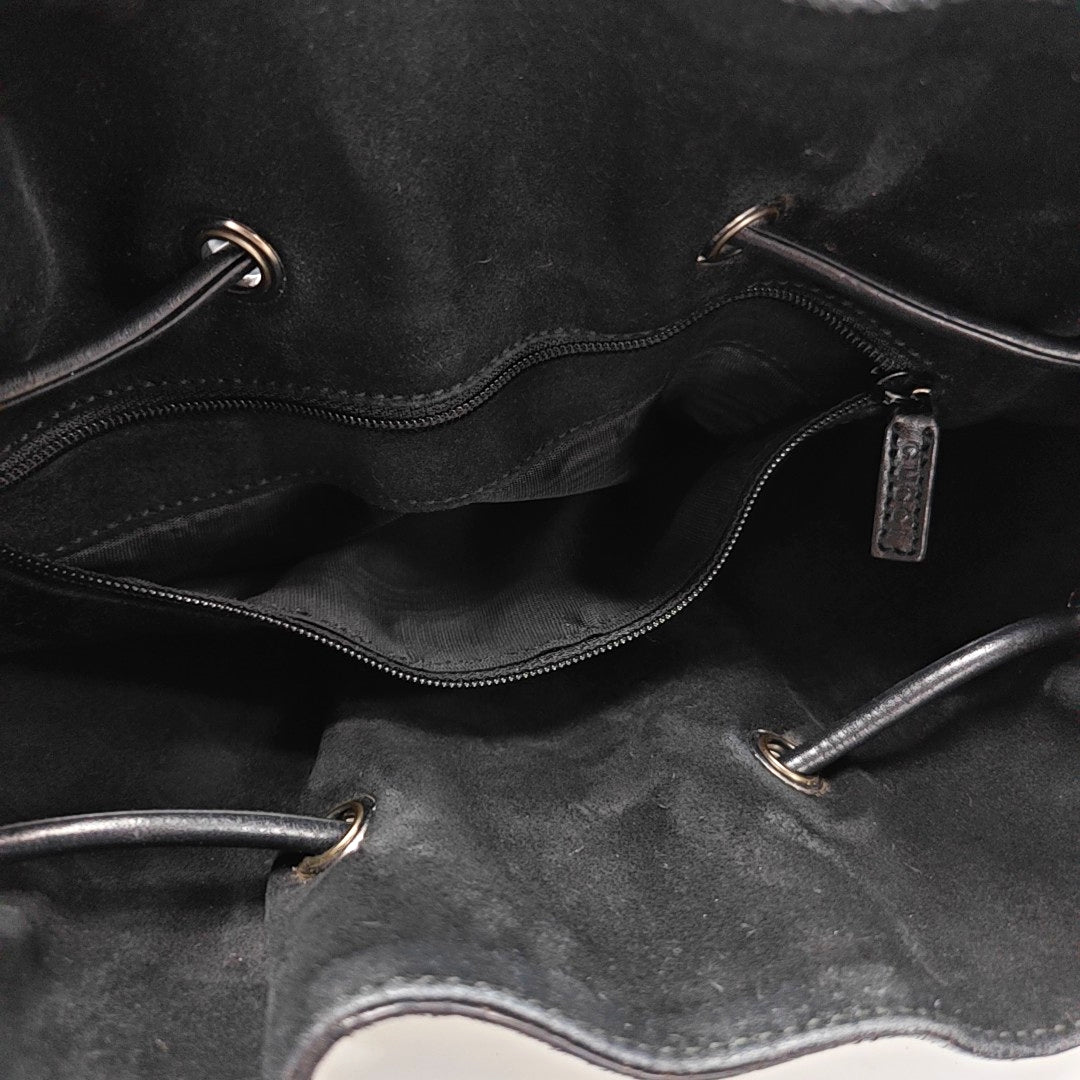 Monogram Suede Top Handle Bag Black