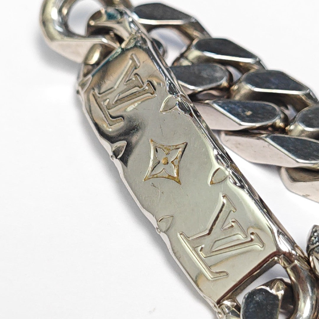 Monogram Metal Silver Bracelet