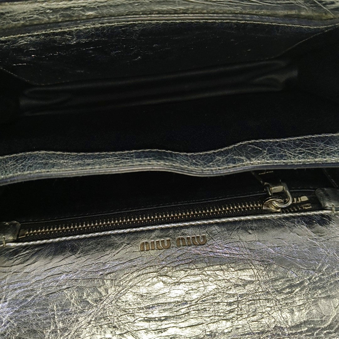 Miu Confidential Calfskin Silver