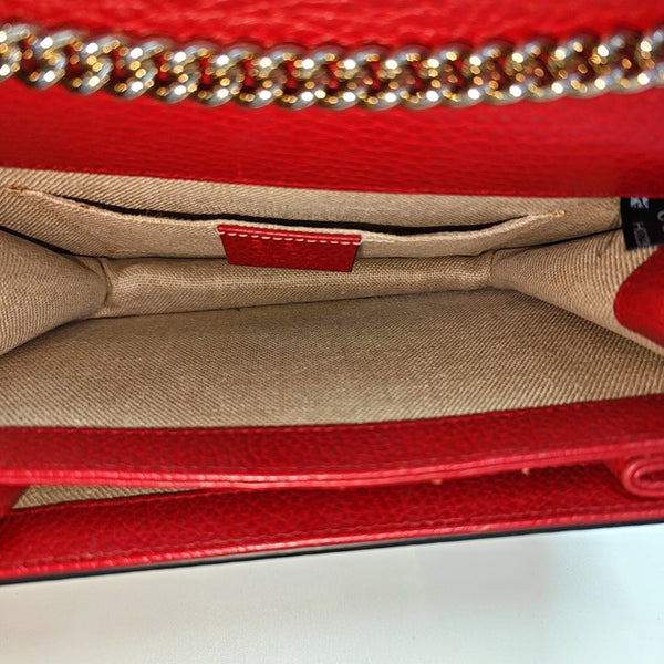 Interlocking G Small Calfskin Red