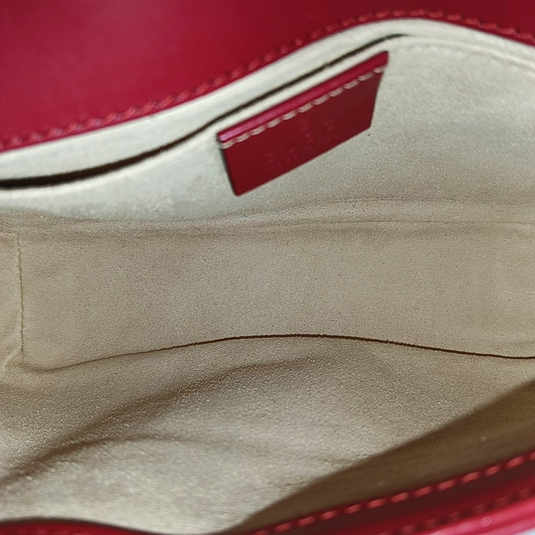 GG Marmont Small Quilted Calfskin Red