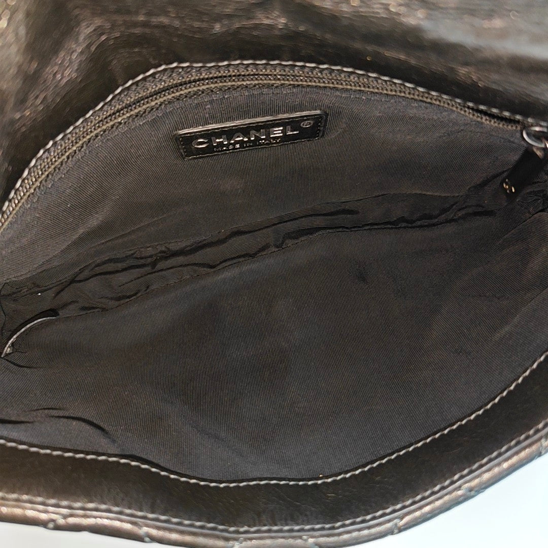 Quilted Calfskin Shoulder Bag Gray