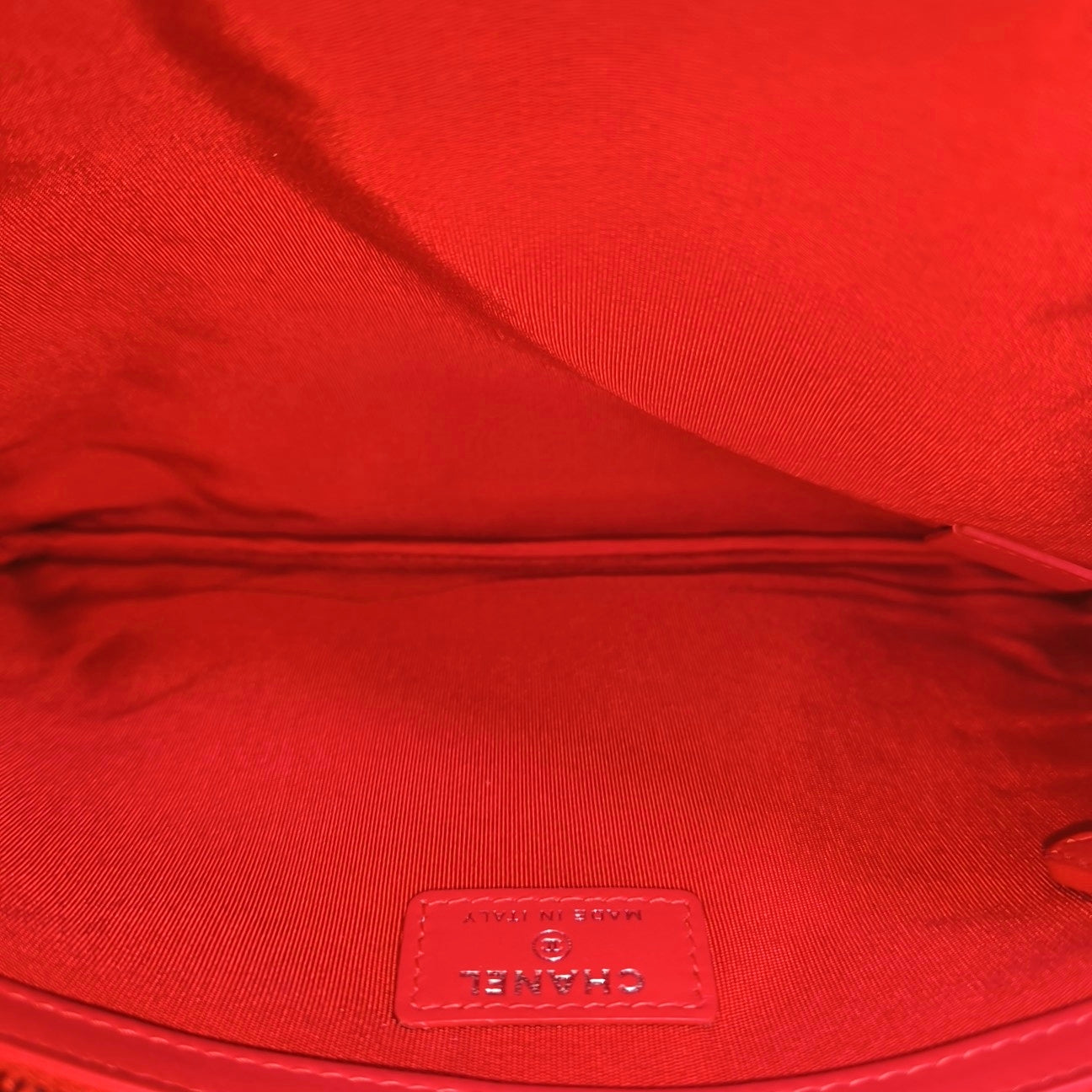 BOY CHANEL Medium Quilted Grained Calfskin Red
