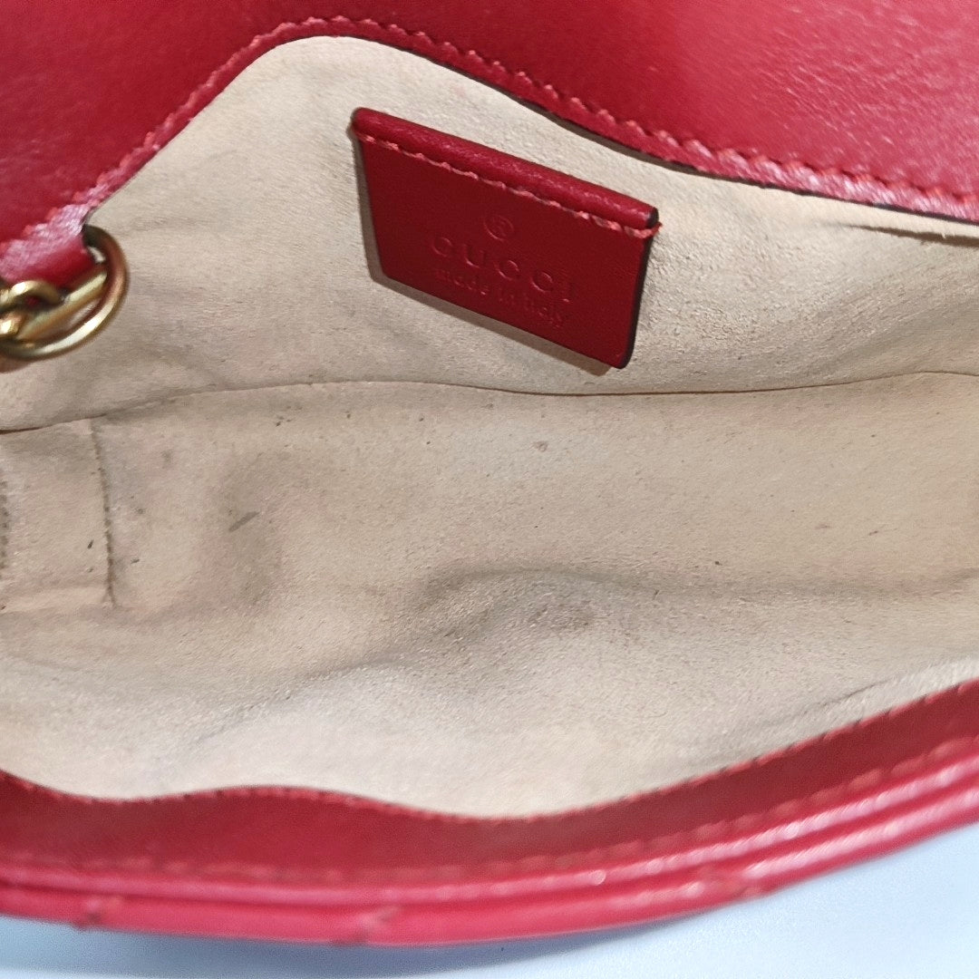 GG Marmont Mini Quilted Calfskin Red