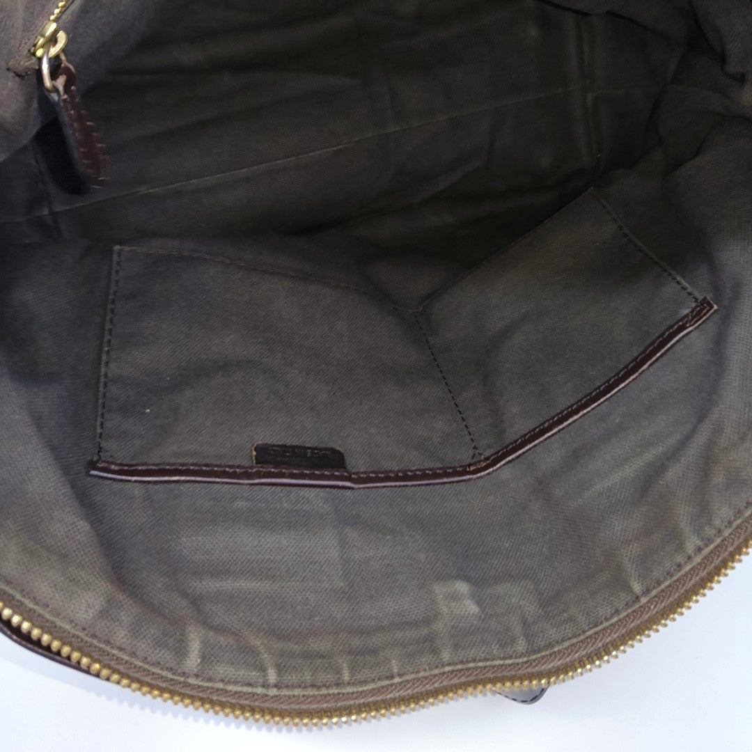 Coated Canvas Top Handle Bag Beige