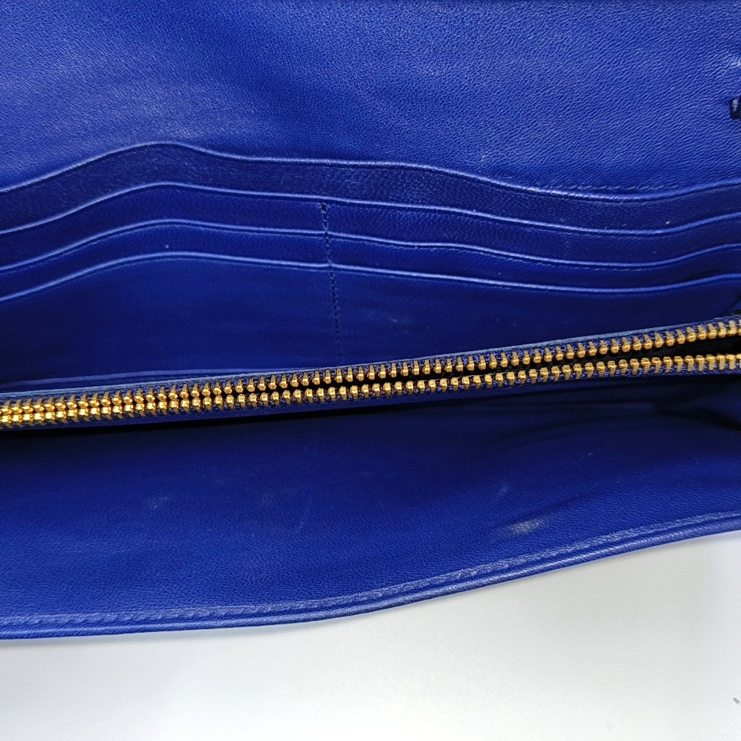 Quilted Lambskin Shoulder Bag Blue