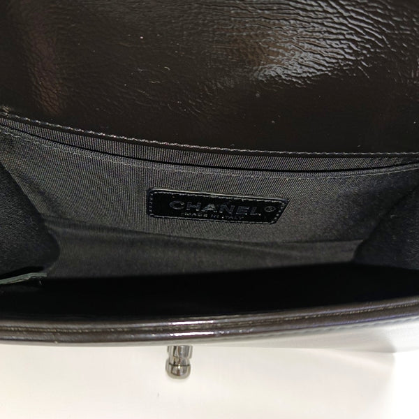 BOY CHANEL Small Quilted Patent Leather Black