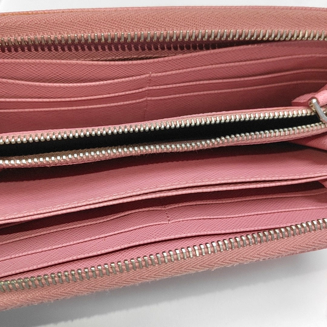 Zippy Wallet Saffiano Calfskin Pink