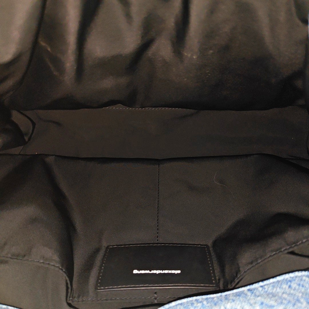 Coated Canvas Shoulder Bag Blue