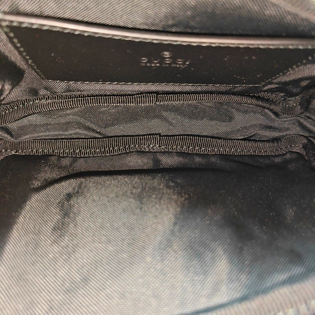 Monogram Fabric Shoulder Bag Black