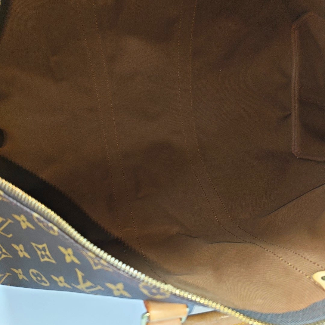 KEEPALL 50 Monogram Coated Canvas Brown