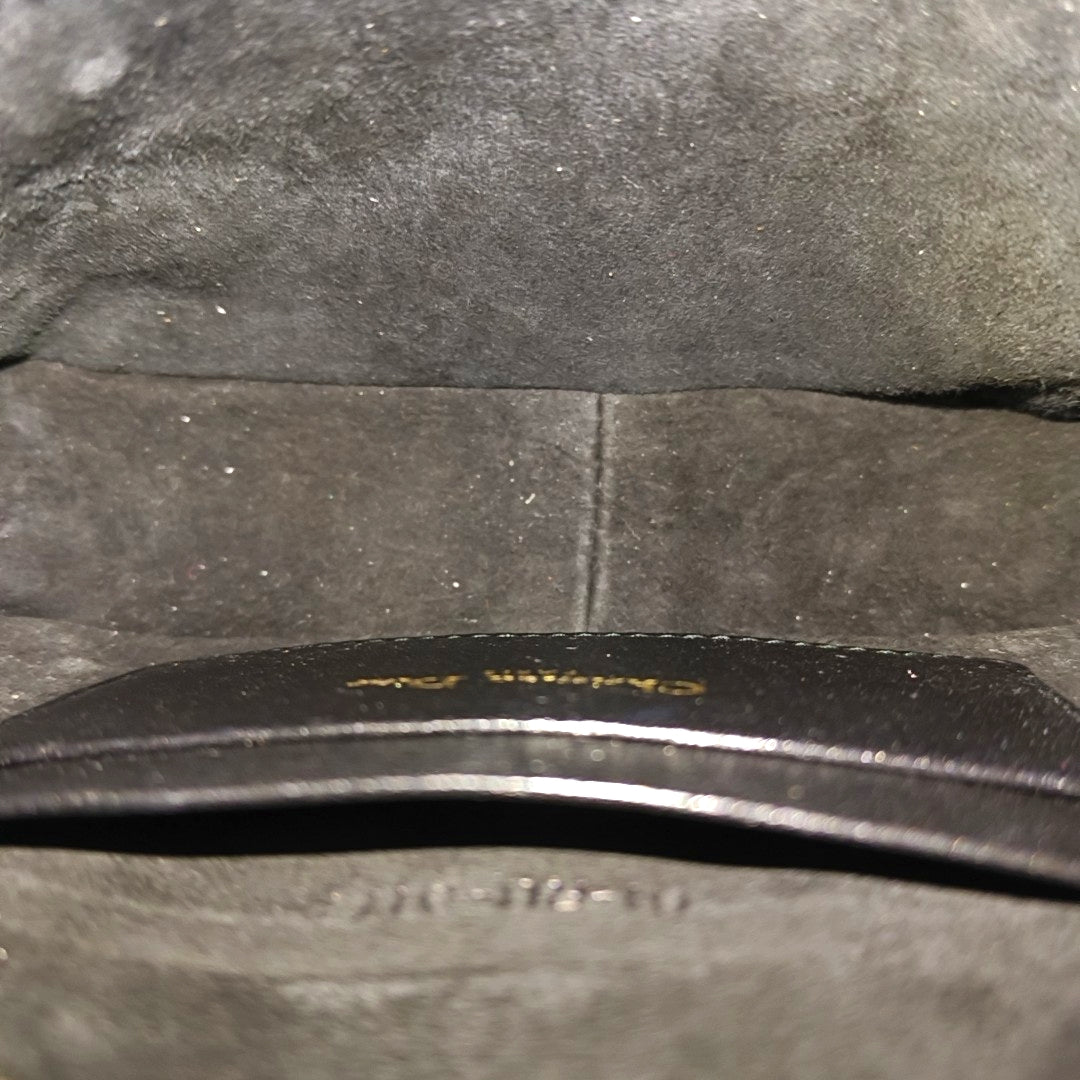 Cannage Calfskin Shoulder Bag Black