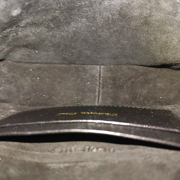 Cannage Calfskin Shoulder Bag Black