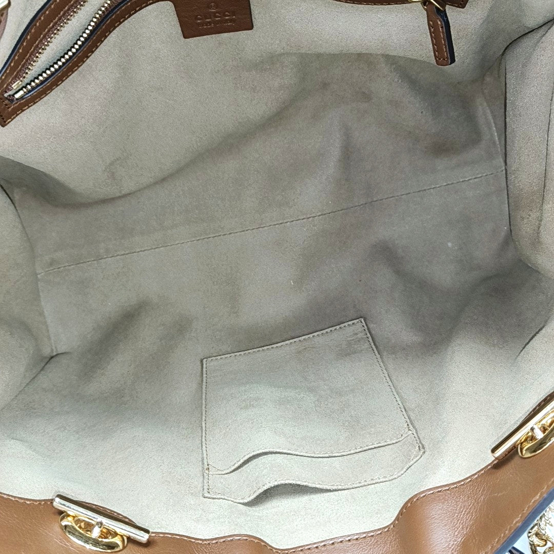 Padlock Medium Monogram Coated Canvas Beige
