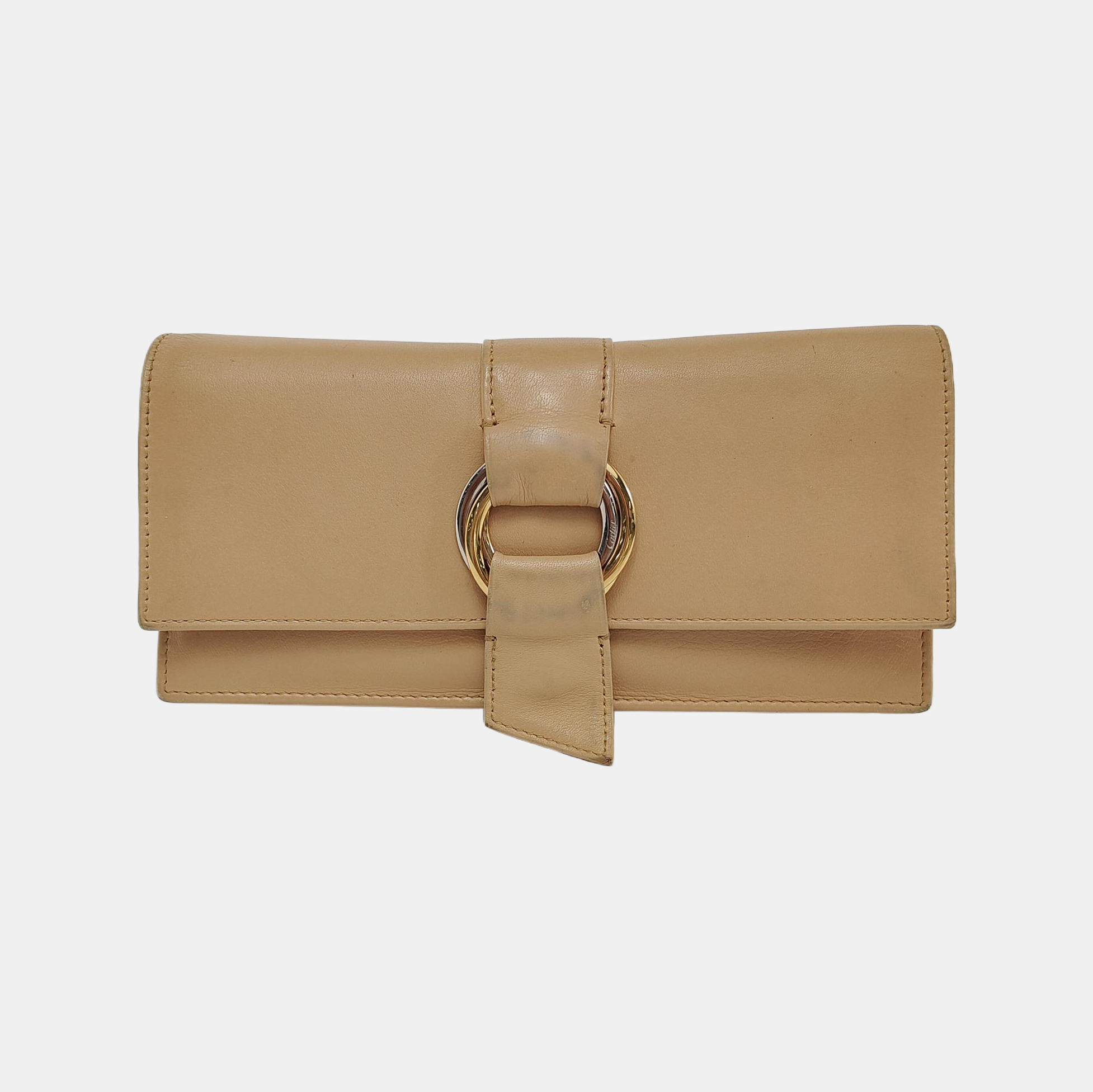 Leather Wallet Beige