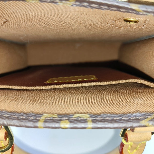 SAC PLAT Mini Monogram Coated Canvas Brown