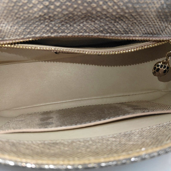SERPENTI CABOCHON Small Quilted Python Beige