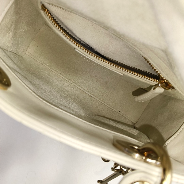 Lady Dior Mini Cannage Lambskin White