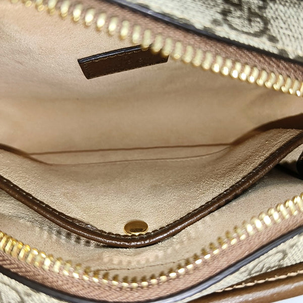 GG Supreme Mini Monogram Coated Canvas Beige