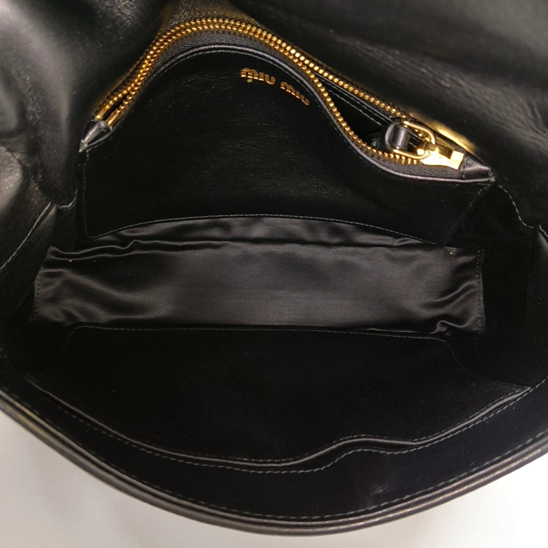 Quilted Lambskin Shoulder Bag Black