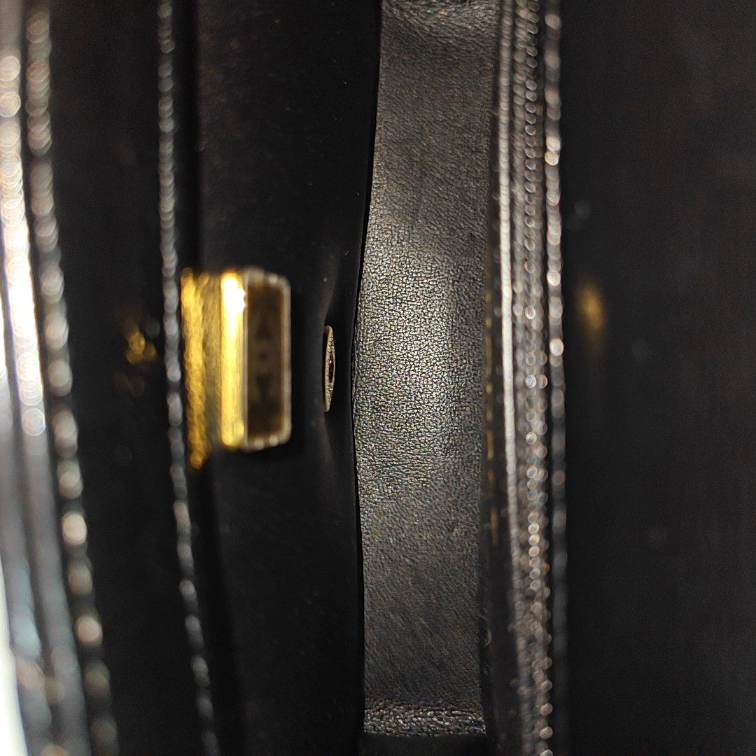 Quilted Lambskin Shoulder Bag Mini Black