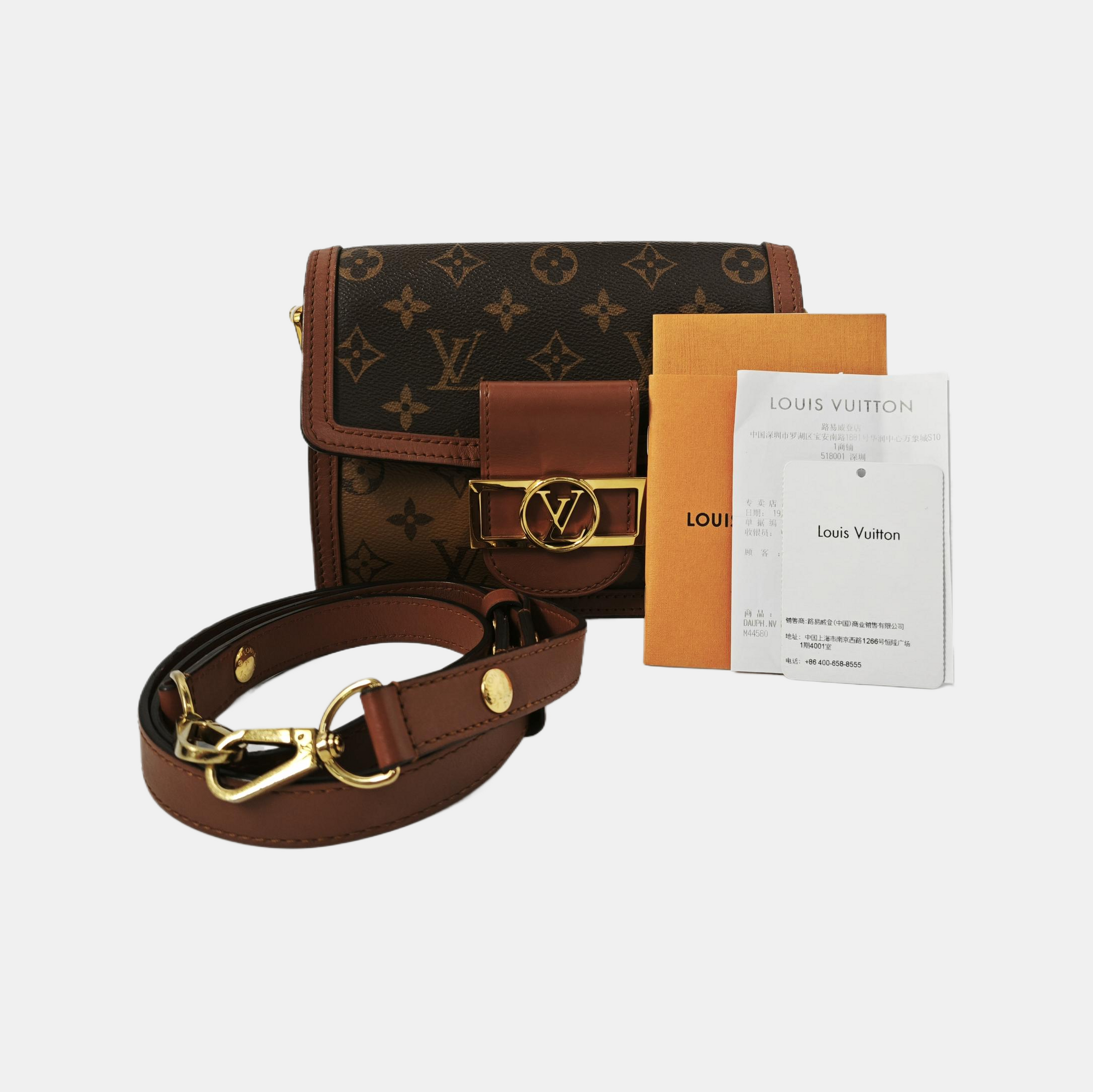 DAUPHINE Mini Monogram Coated Canvas Brown