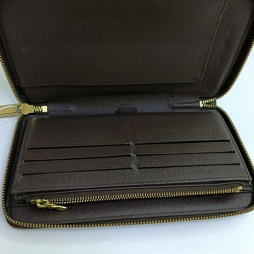 INSOLITE Damier Ebene Coated Canvas Brown Wallet