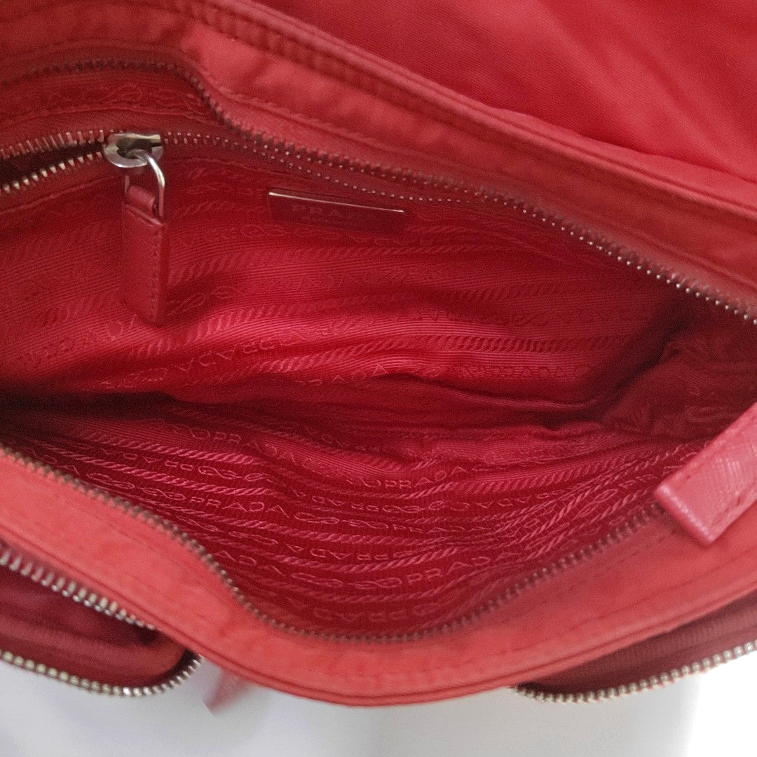 Nylon Shoulder Bag Red