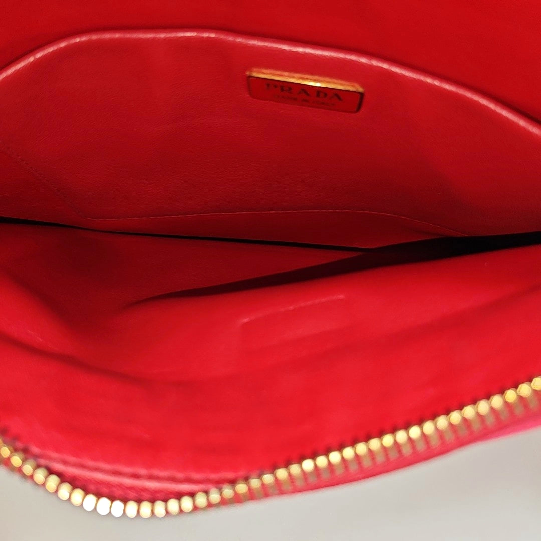 Calfskin Clutch Red