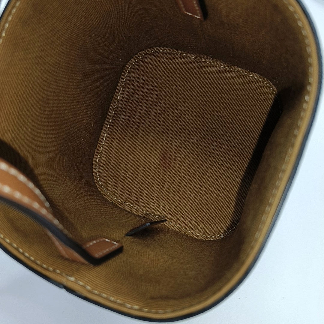Coated Canvas Shoulder Bag Brown