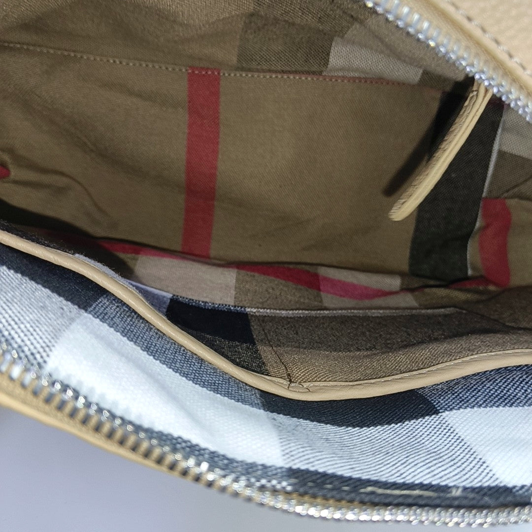 Calfskin Shoulder Bag Beige