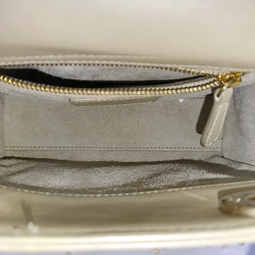Lady Dior Mini Quilted Lambskin Beige