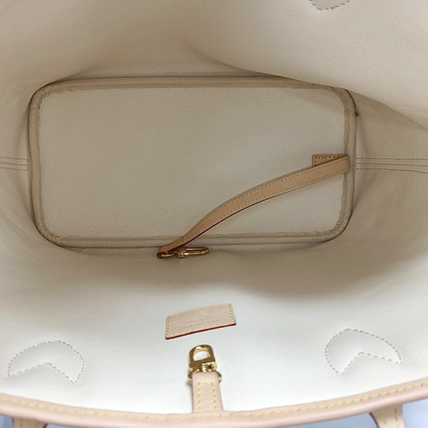 LV × TM NEVERFULL MM Monogram Coated Canvas White