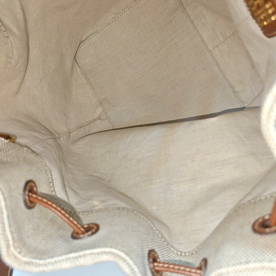Canvas Bucket Bag Beige
