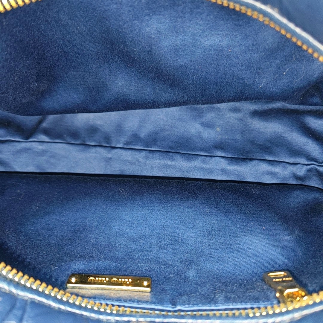 Bow Tote Lambskin Blue