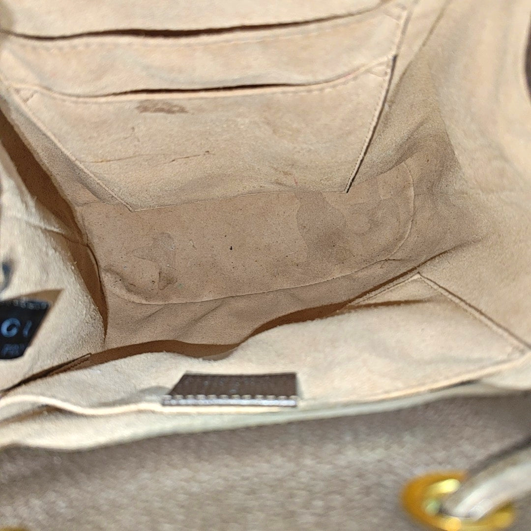Ophidia Small Monogram Coated Canvas Beige