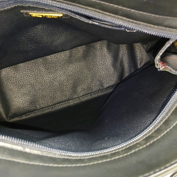 Coated Canvas Shoulder Bag Blue