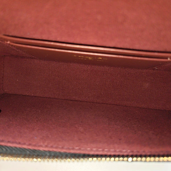 Quilted Grained Calfskin Shoulder Bag Black