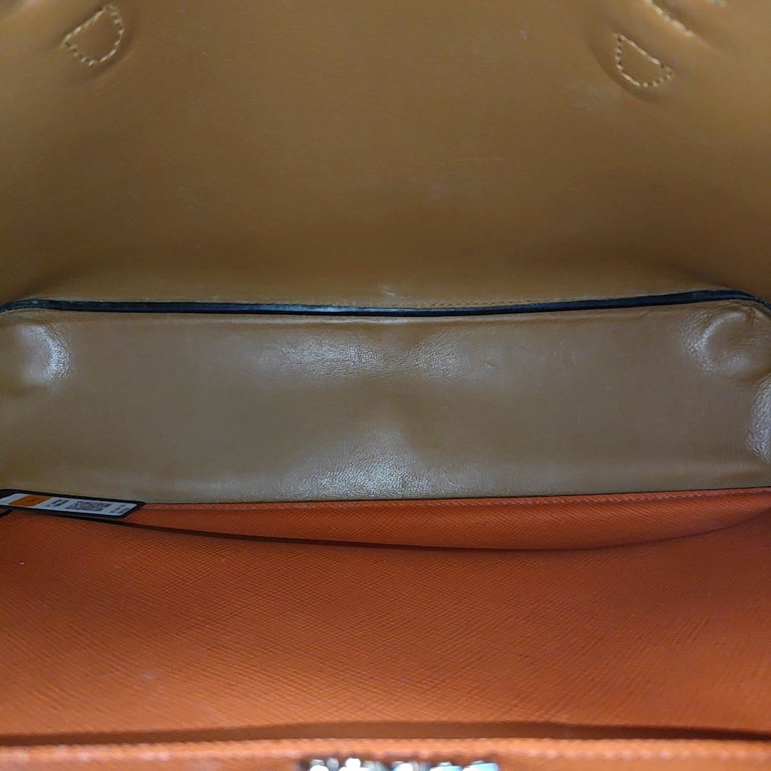Double Large Saffiano Calfskin Orange