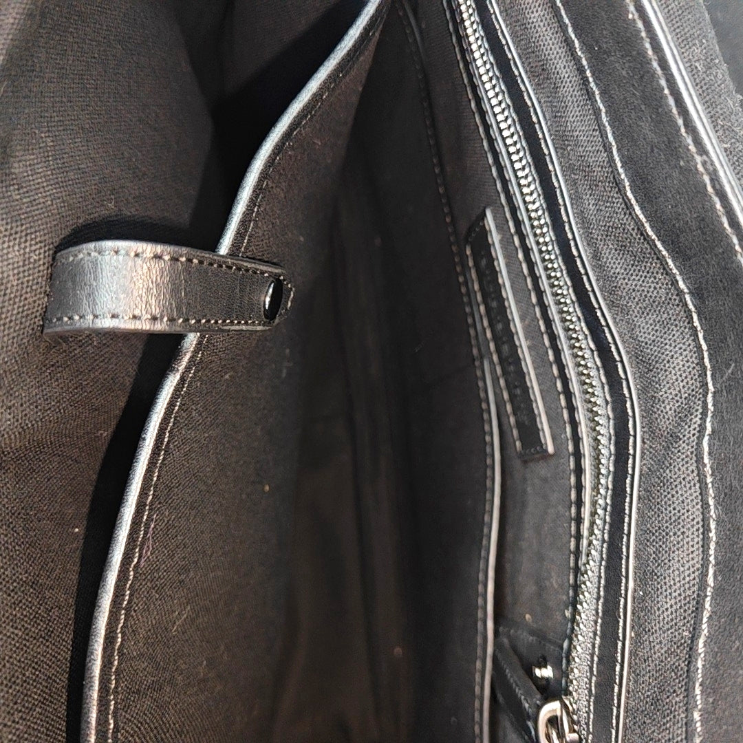 Coated Canvas Crossbody Bag Large Black