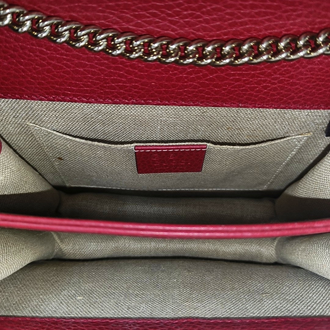 Interlocking G Small Calfskin Red