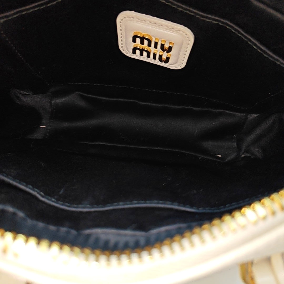 Arcadie Matelassé Mini Quilted Lambskin White