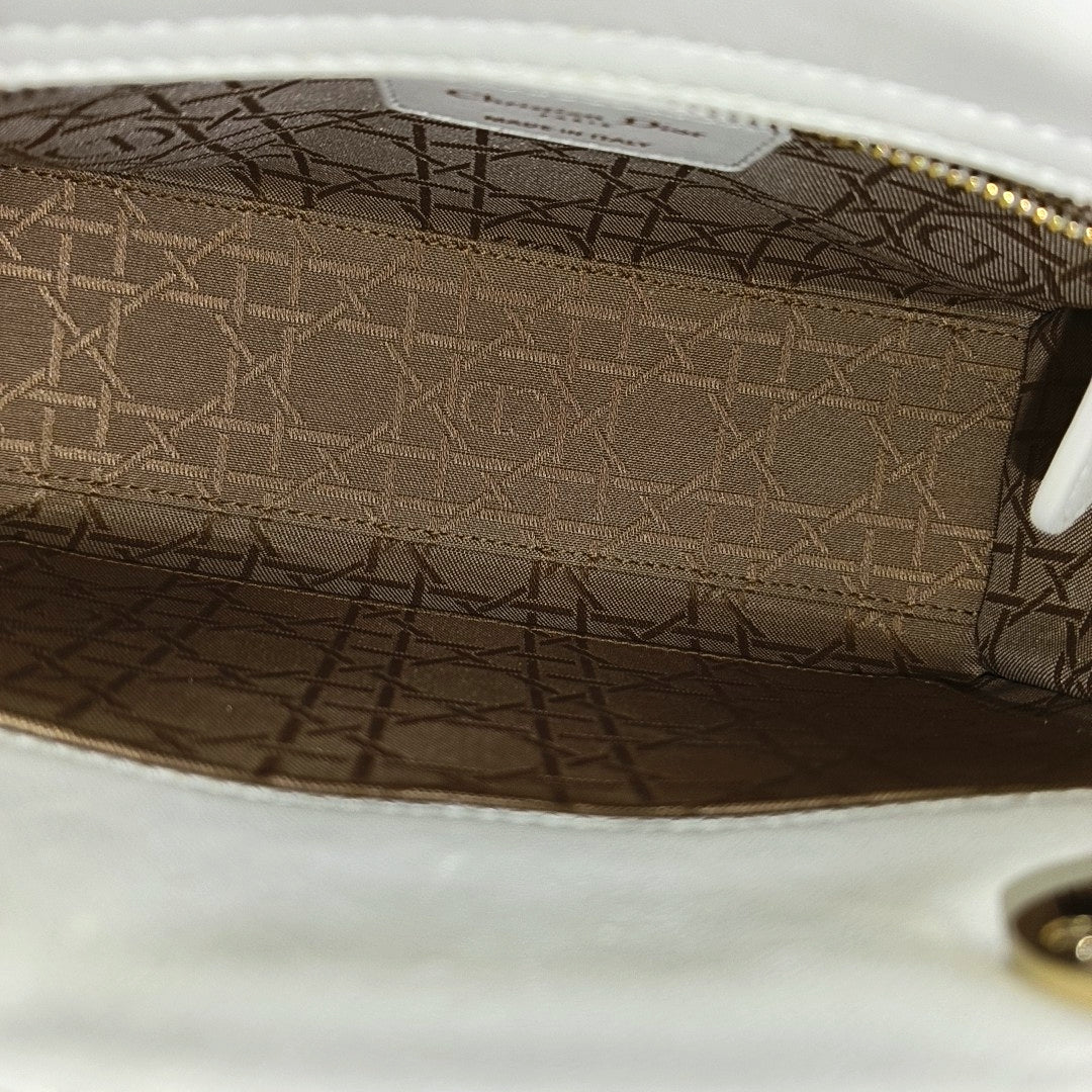 Lady Dior Small Cannage Lambskin White