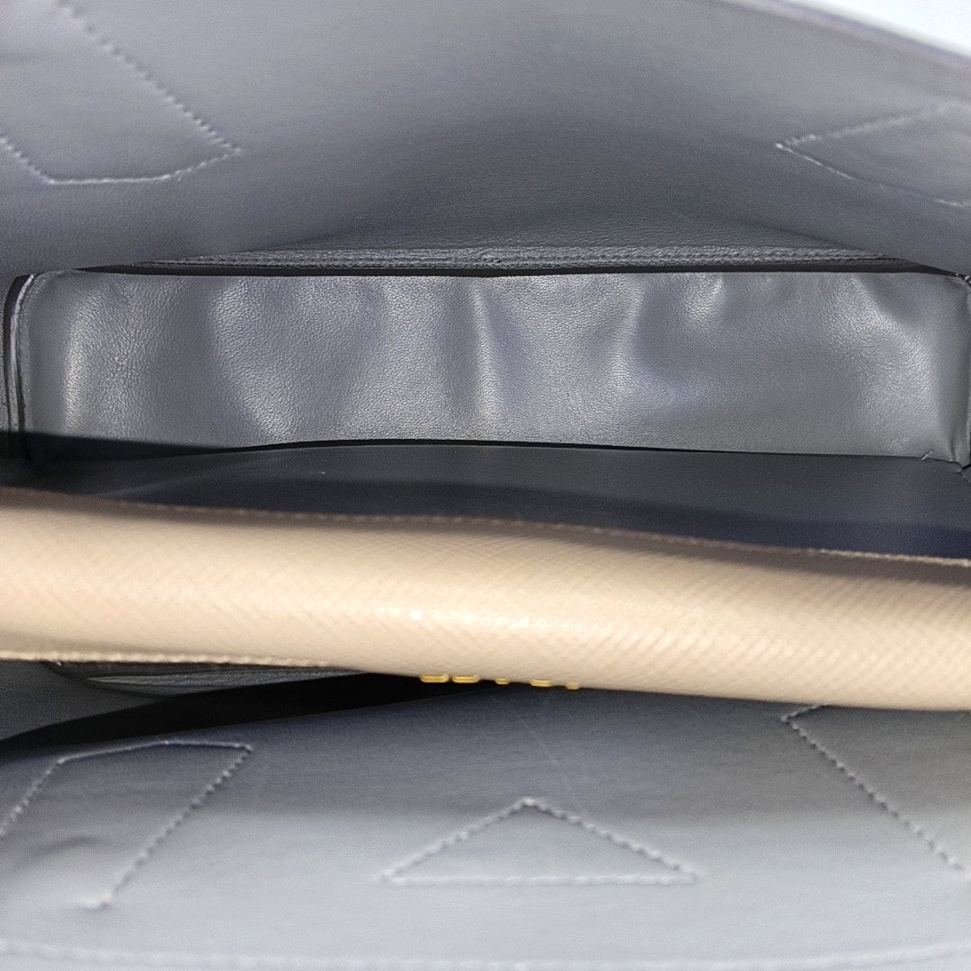 Double Medium Saffiano Calfskin Beige